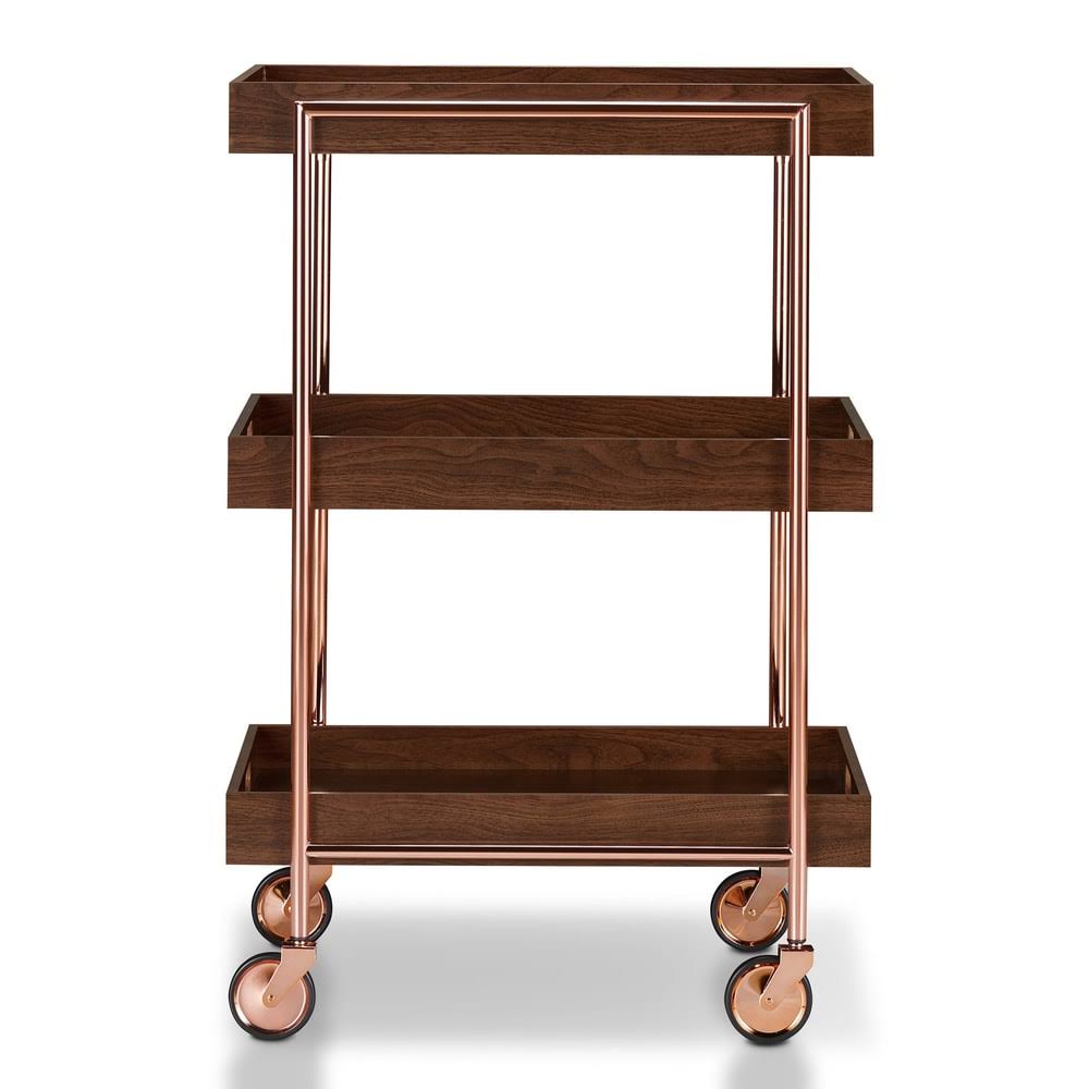 Contemporary Walnut Kitchen Cart R5646