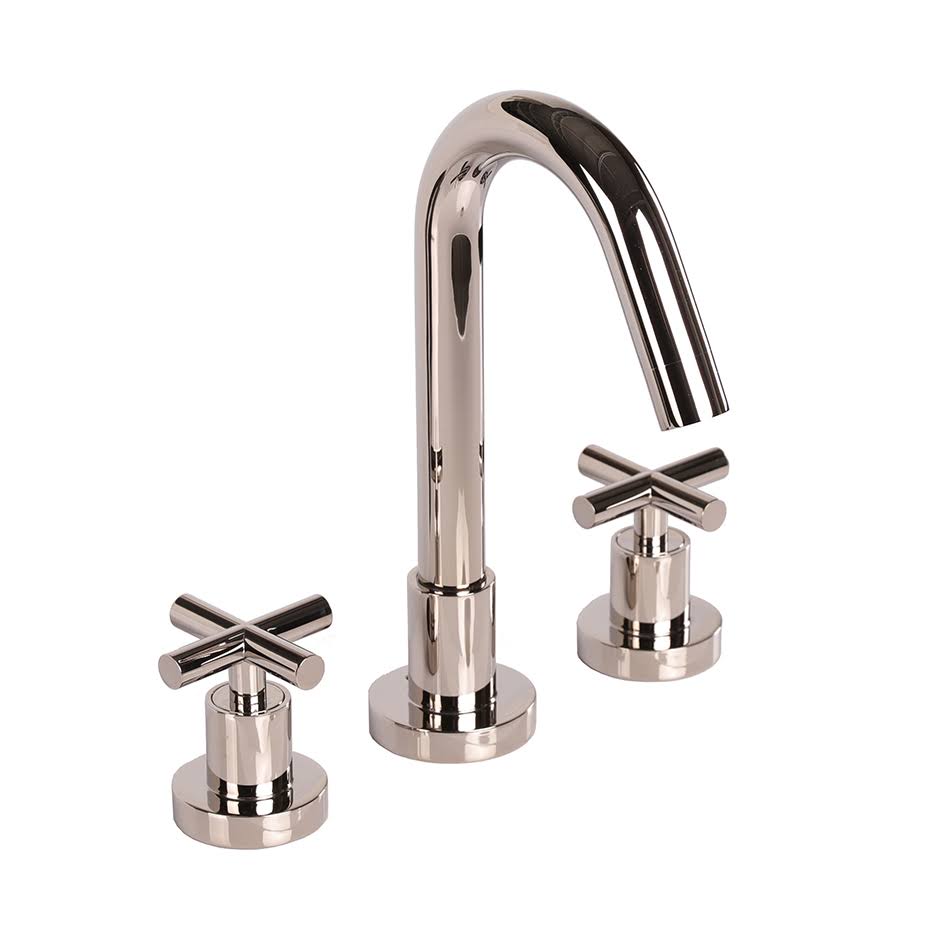 Polished Nickel Widespread Bathroom Faucet with Drain Assembly H59608