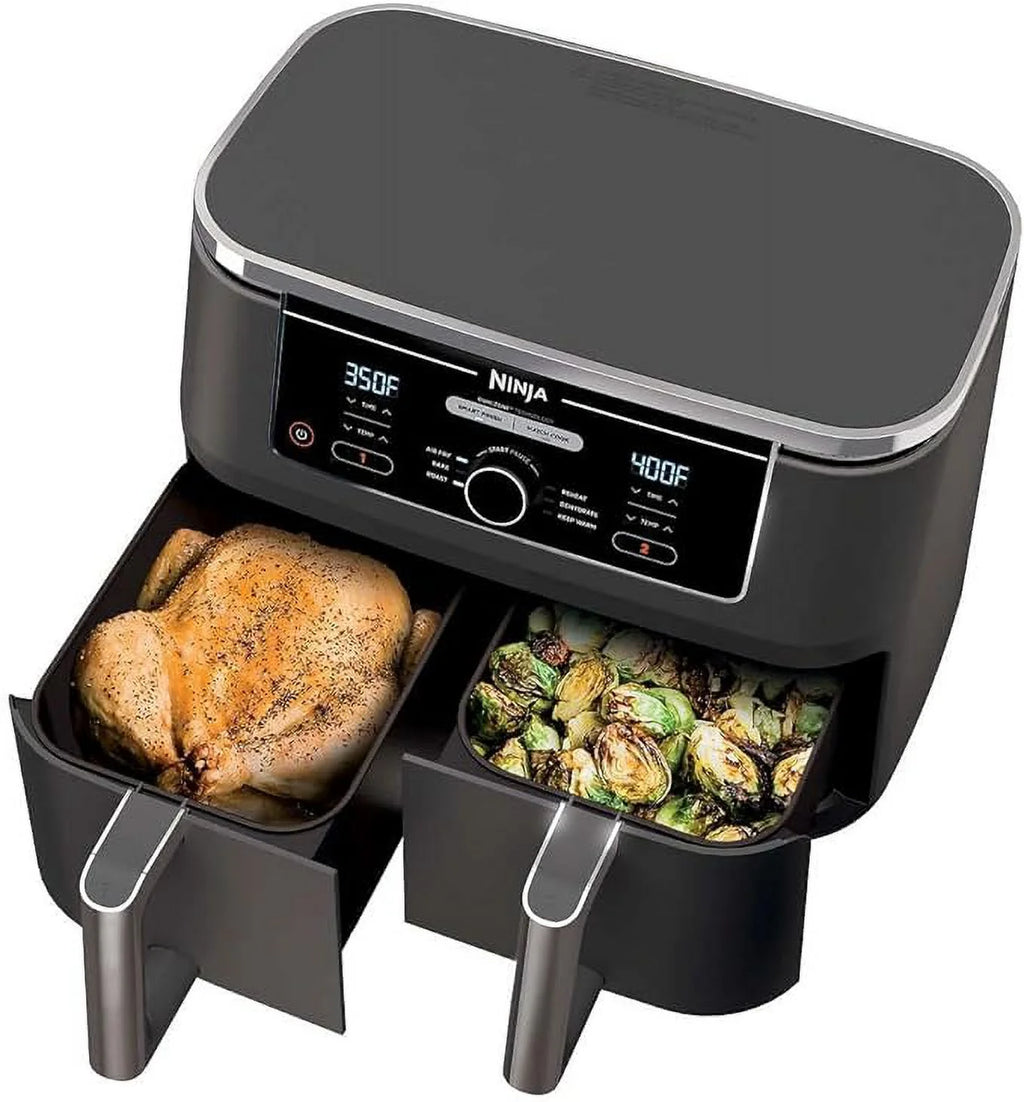 Open Box 10qt XL 2 Basket Air Fryer Grey H1819