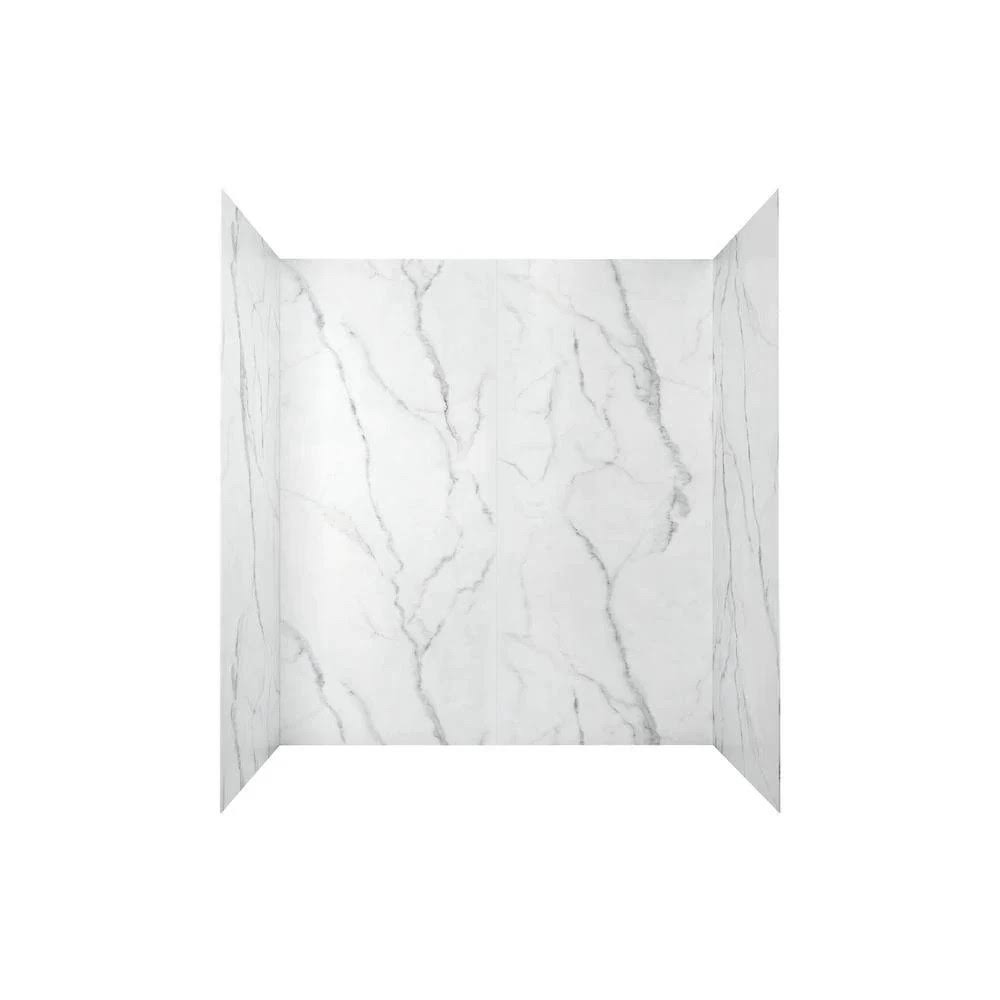 4-Piece Glue-Up Alcove Bath Wall in Serene Marble T51326