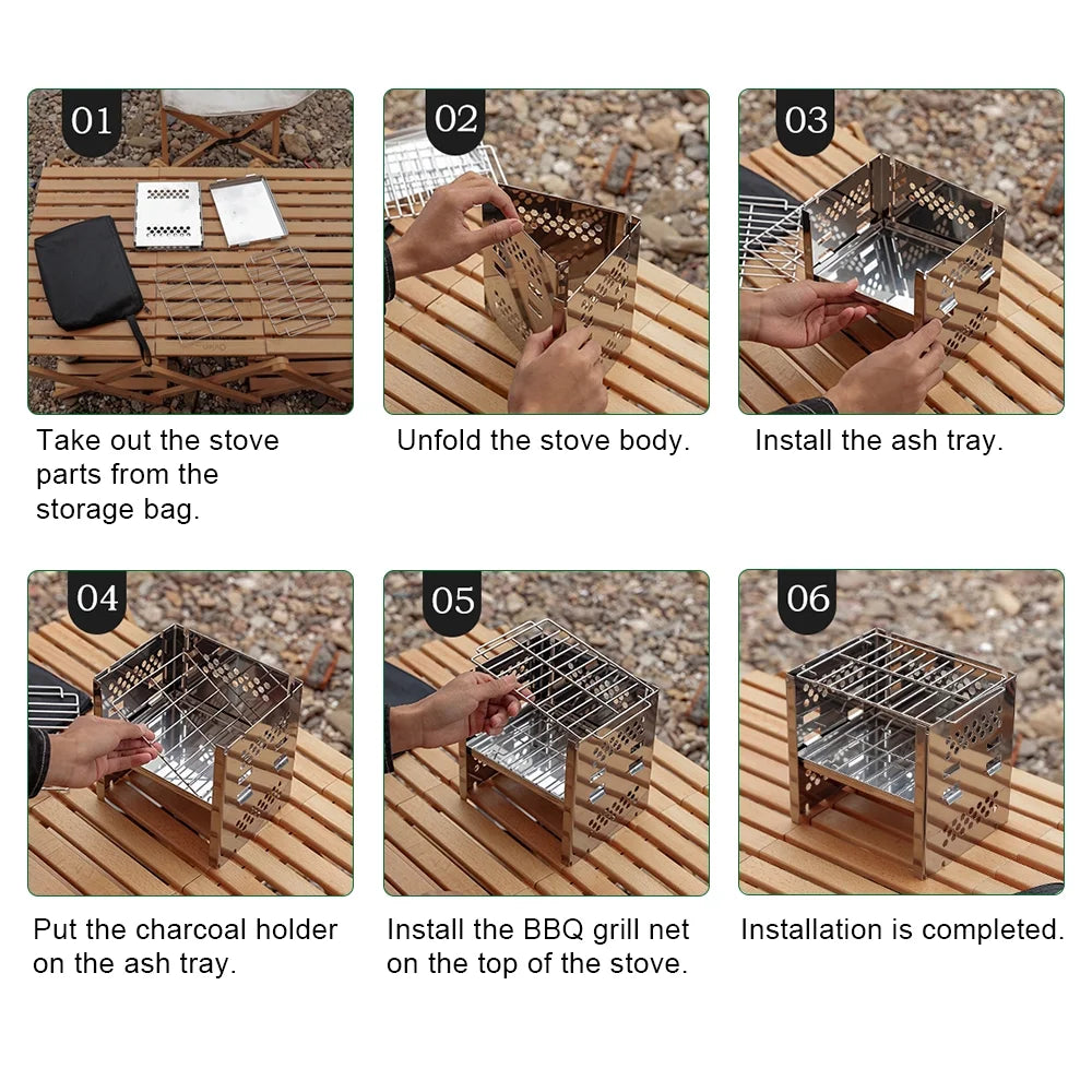 Stainless Steel Wood Burning Stove D8956