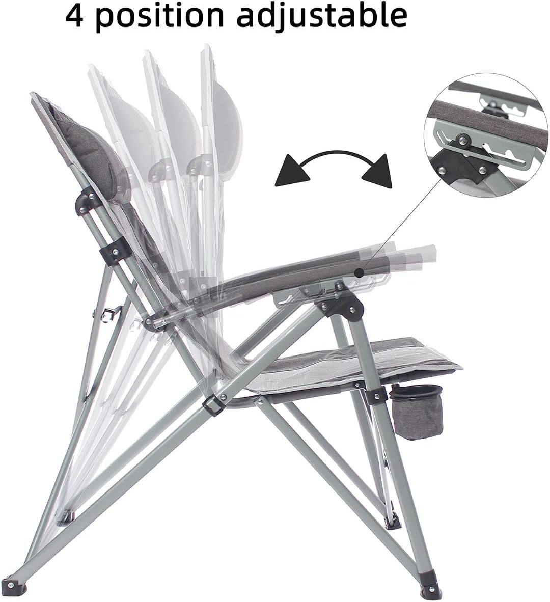 Folding Camping Chair 4 Position Portable Outdoor Chair Z961