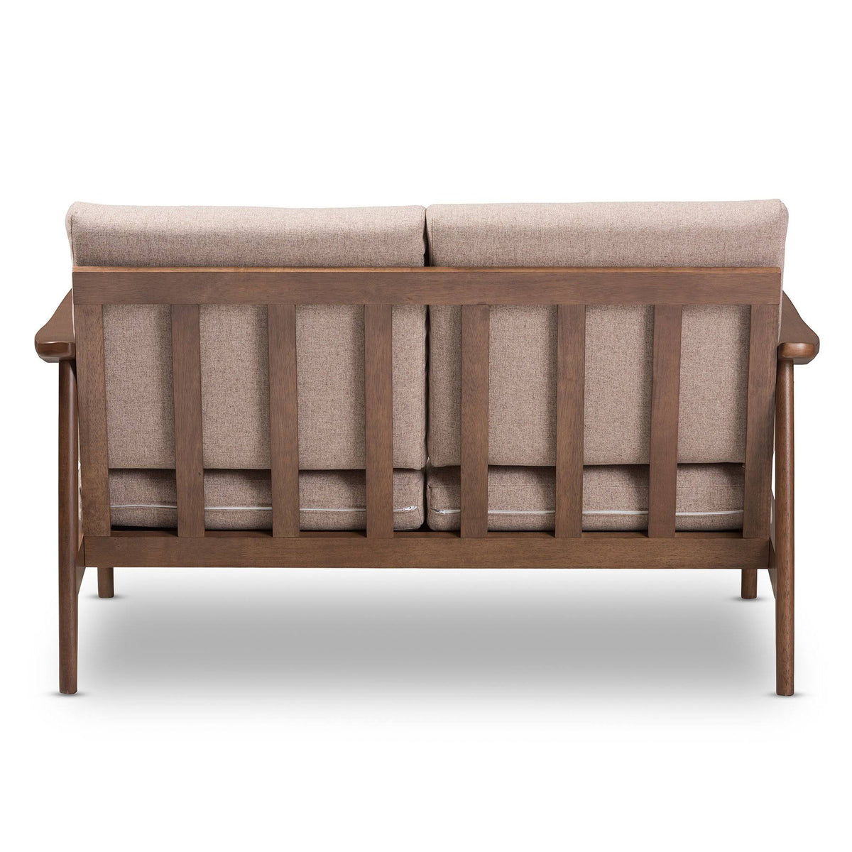 Light Brown Wood 2-Seater Loveseat O55109