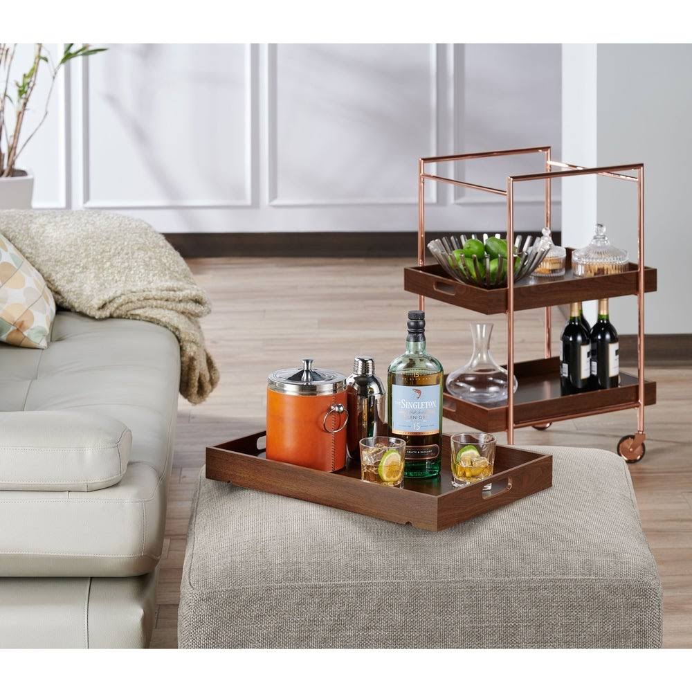 Contemporary Walnut Kitchen Cart R5646
