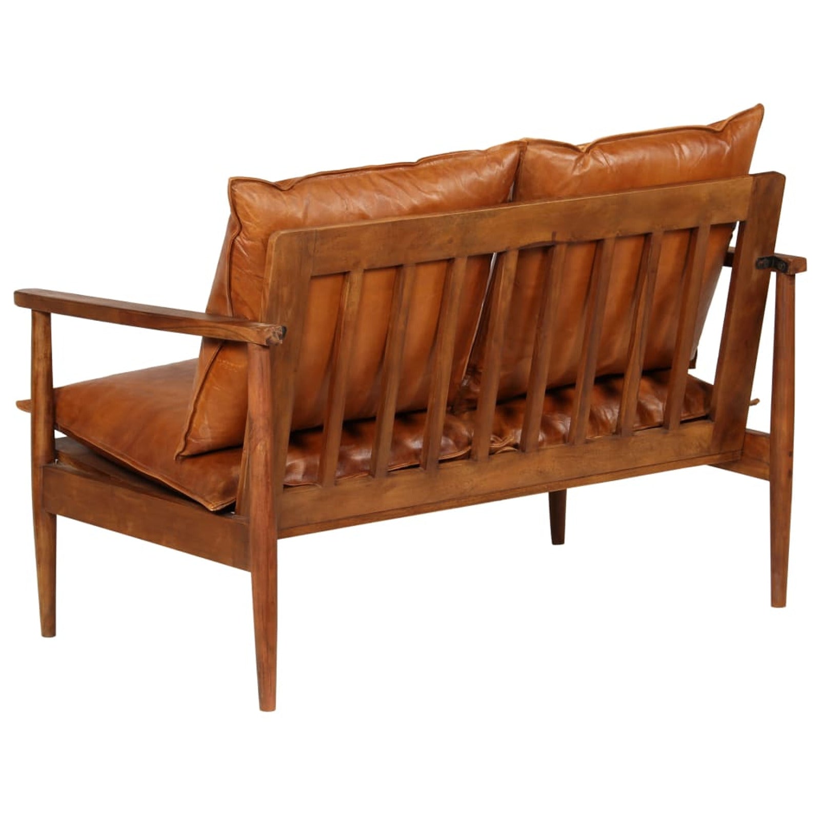 Brown Real Leather 2-Seater Sofa V292