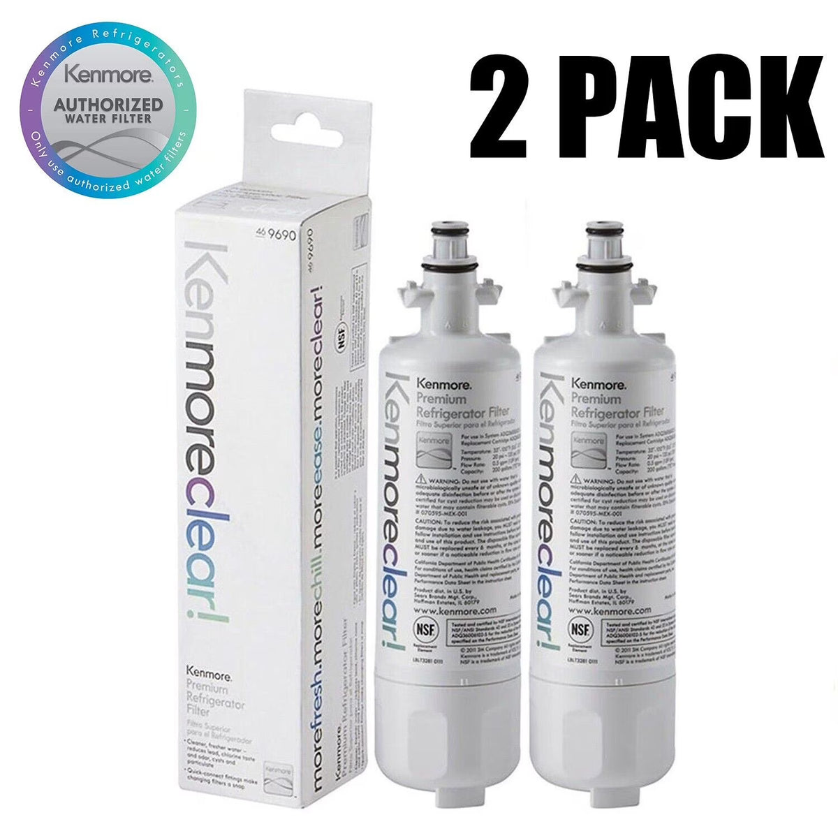 2 Pack Refrigerator Water Filter L638992