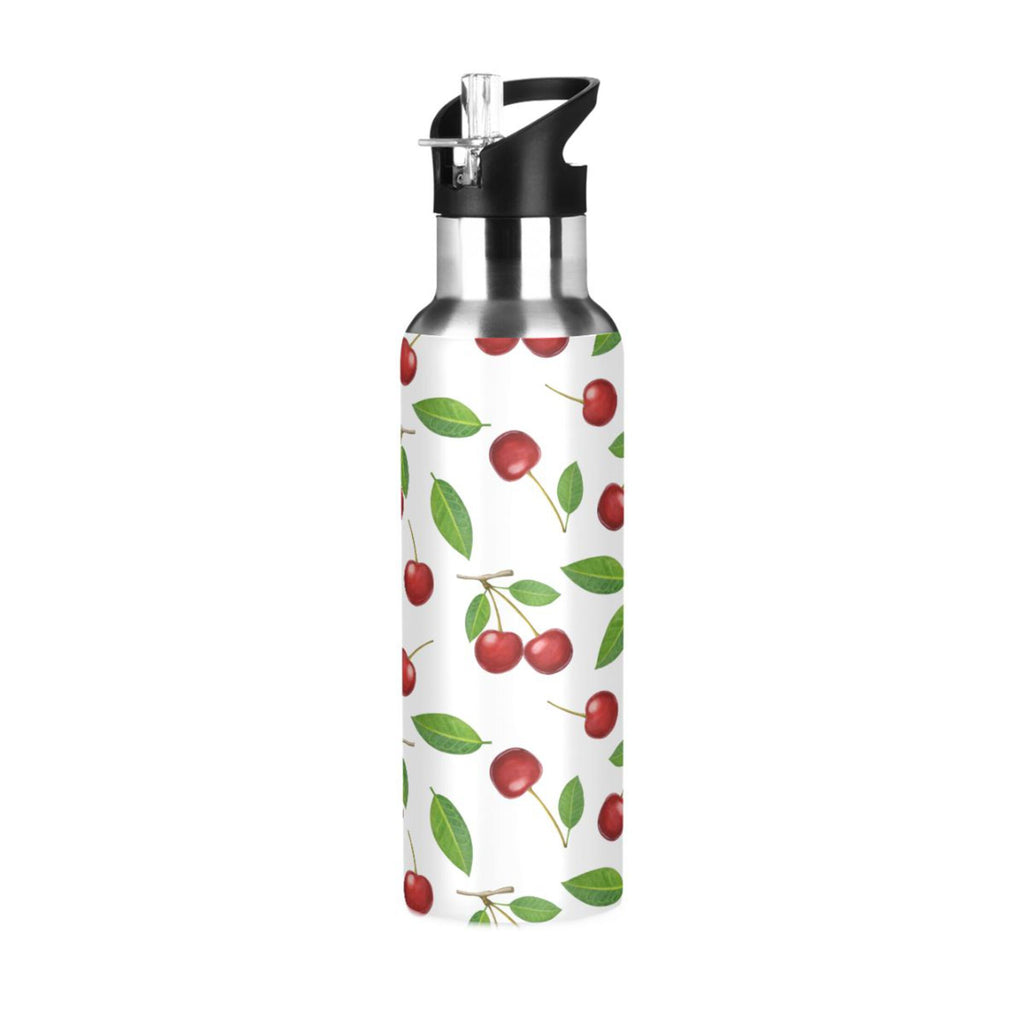 Stainless Steel Insulated Thermos Vacuum Flask Water Bottle with Straw Lid R857932