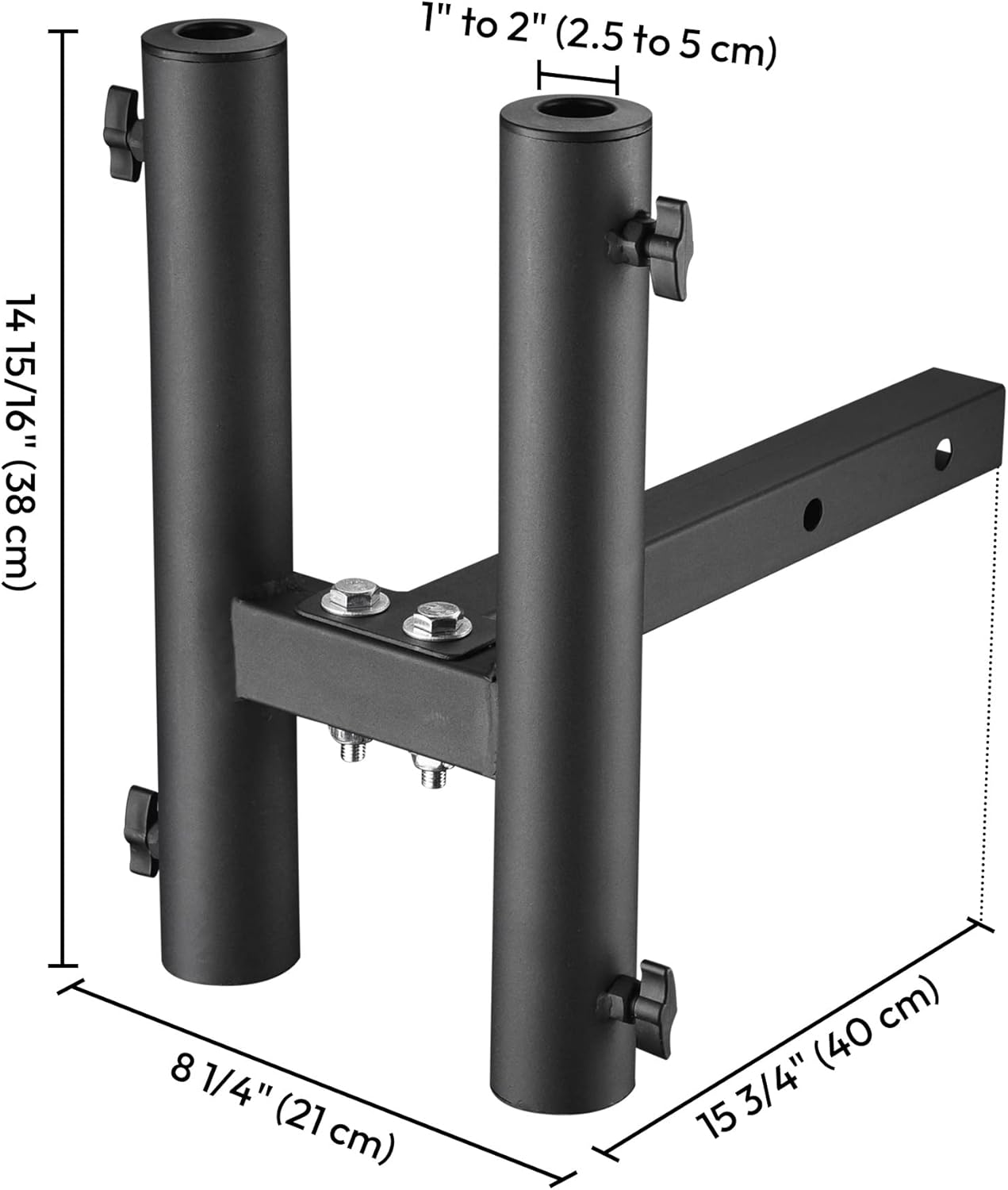 2 Hitch Mount Flagpole Holder with Anti-Wobble Screw Black O1278