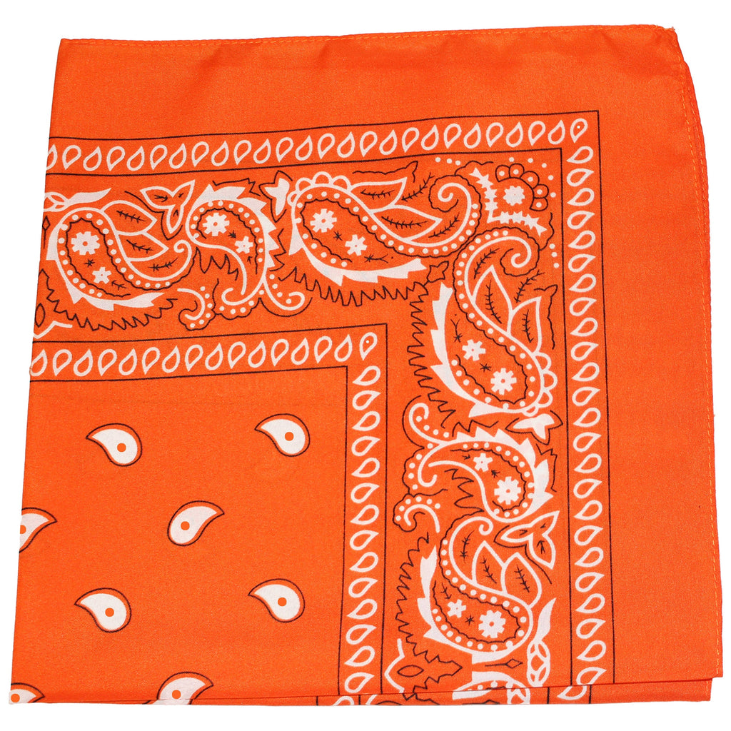 84 Pack 100% Polyester Paisley Bandanas (Orange) W23756