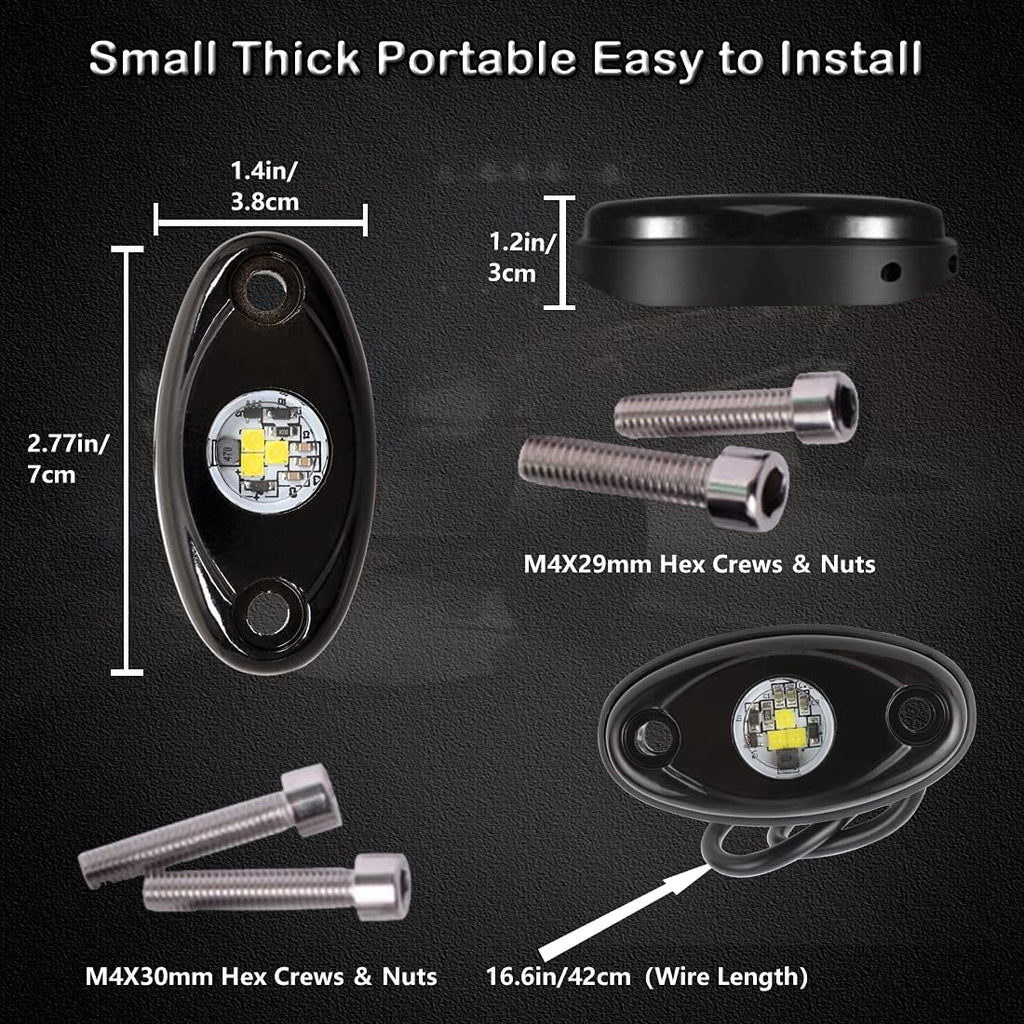 White LED Rock Lights 16PCS Waterproof P822