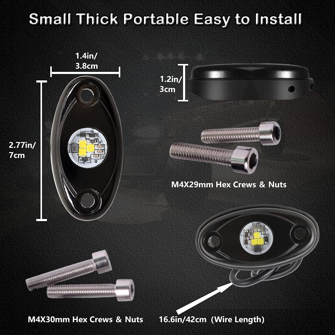 White LED Rock Lights 16PCS Waterproof P822