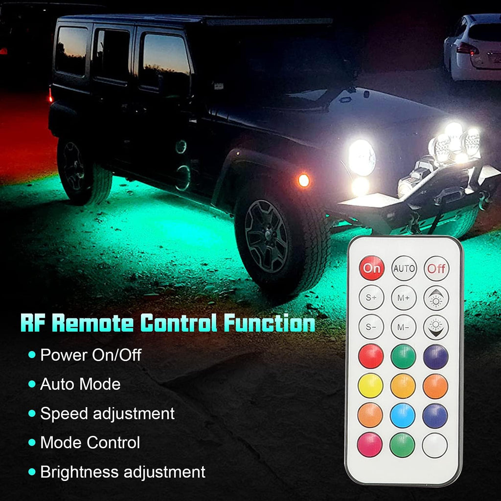 Vehicle Underglow LED Strip Lights with Bluetooth APP Control 12V Underbody Light Kit Pack of 2 T514