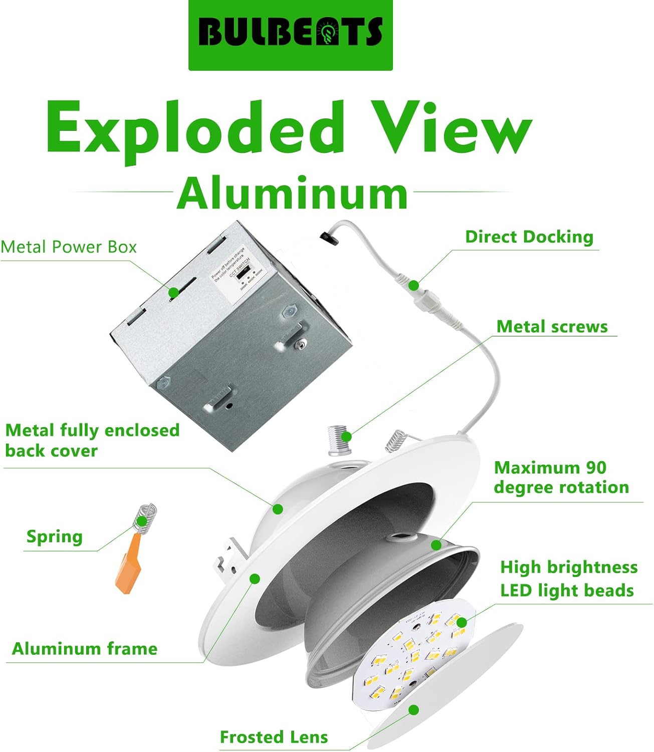 12 Pack 5/6 Inch Gimbal LED Recessed Light, Dimmable, 3000K/4000K/5000K, 12W=110W 1200LM, IC Rated V671