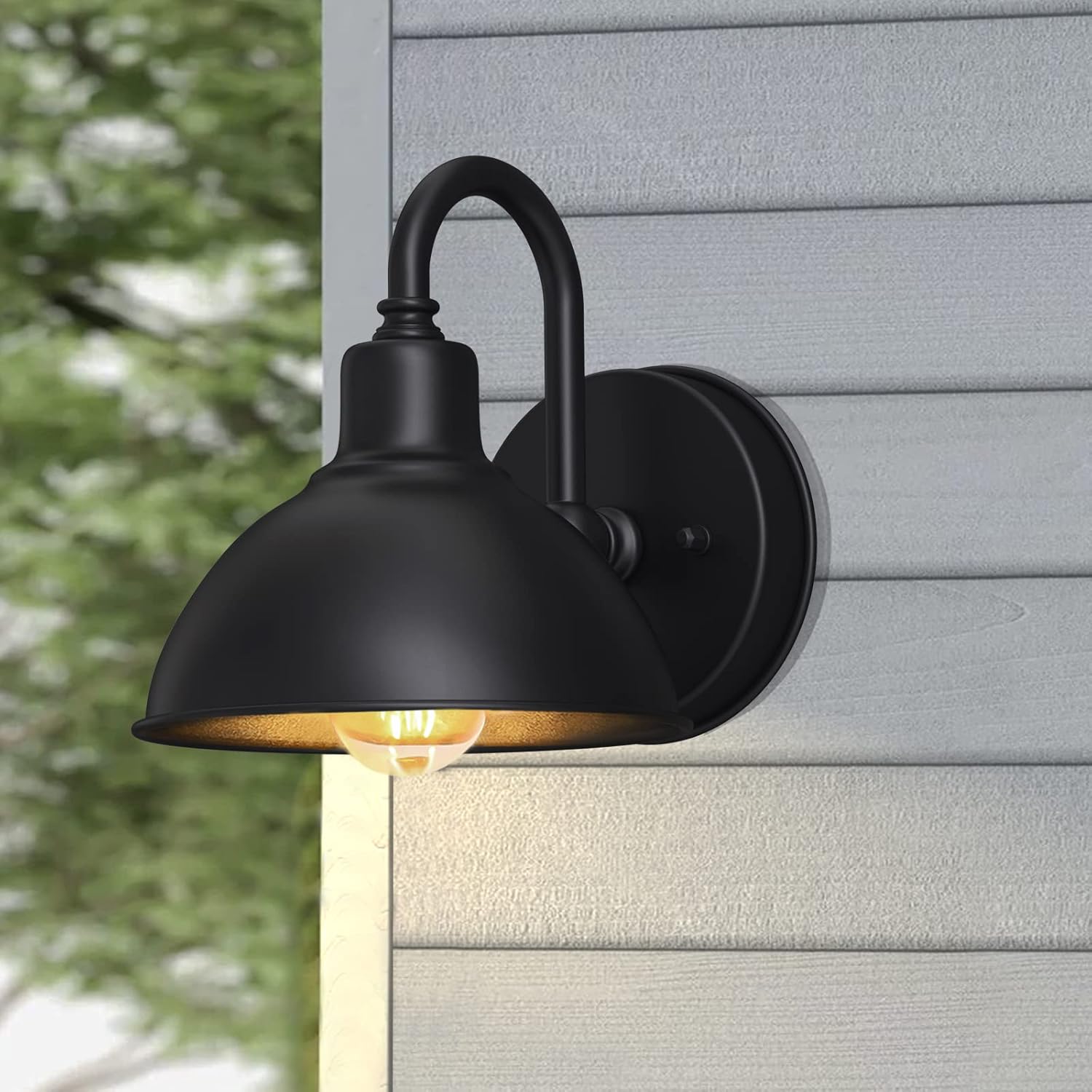 Outdoor Gooseneck Barn Light Fixture with E26 Bulbs H72110