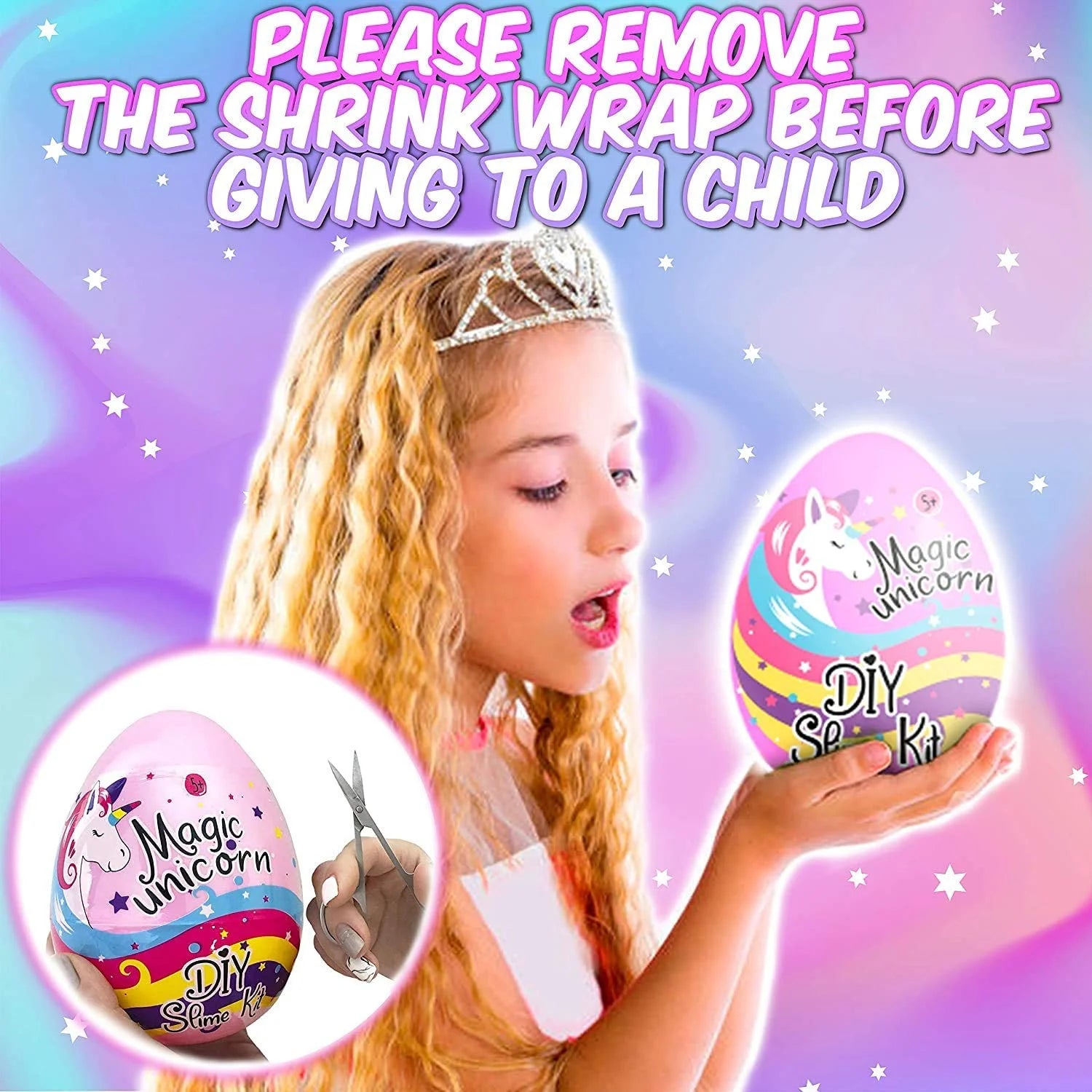 Unicorn Surprise Slime Egg Bundle 4 Pack Variety Slime Making Kit with Butter, Cloud, Glitter, Stardust Slime P8739