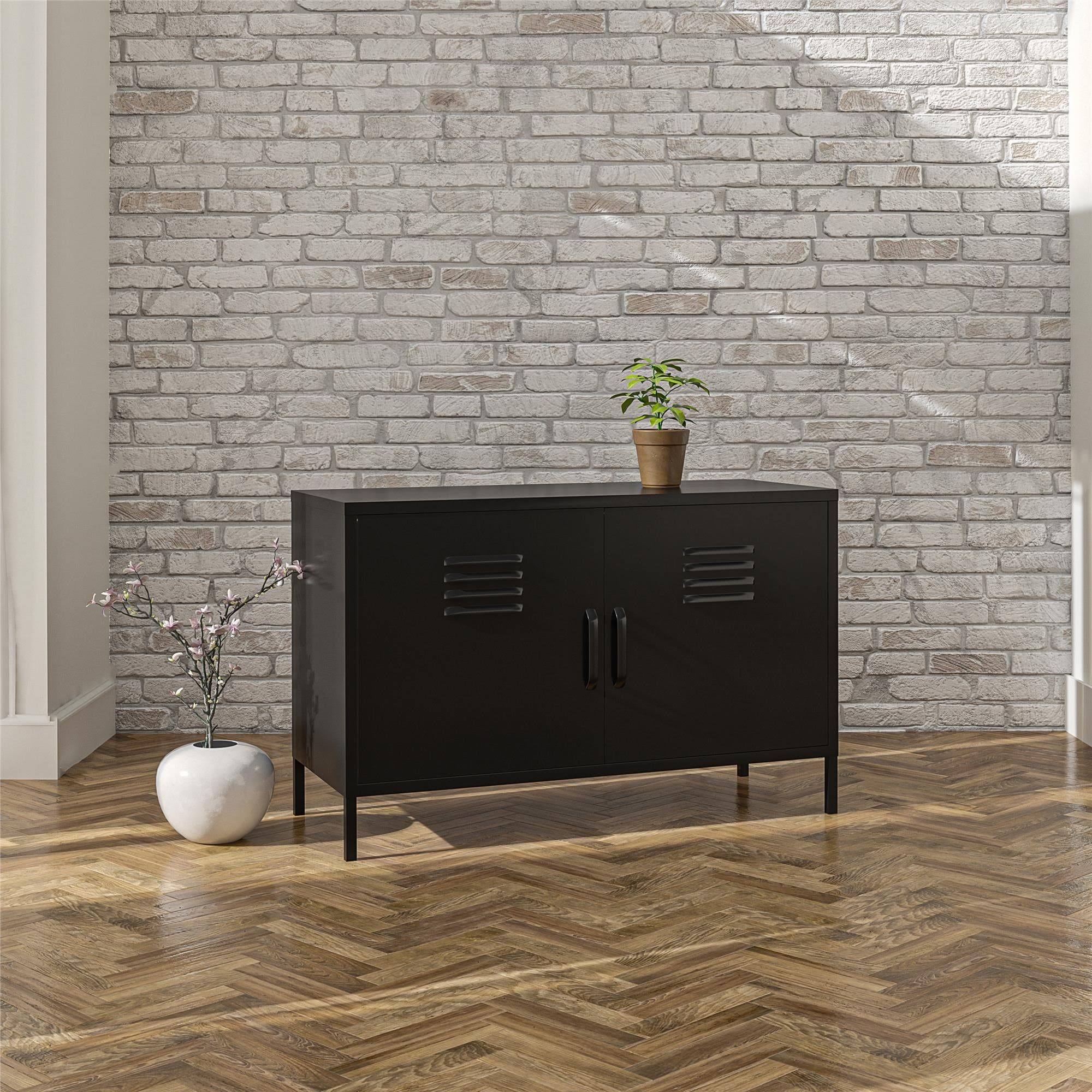 Pale Green 2 Door Metal Locker Accent Cabinet C327
