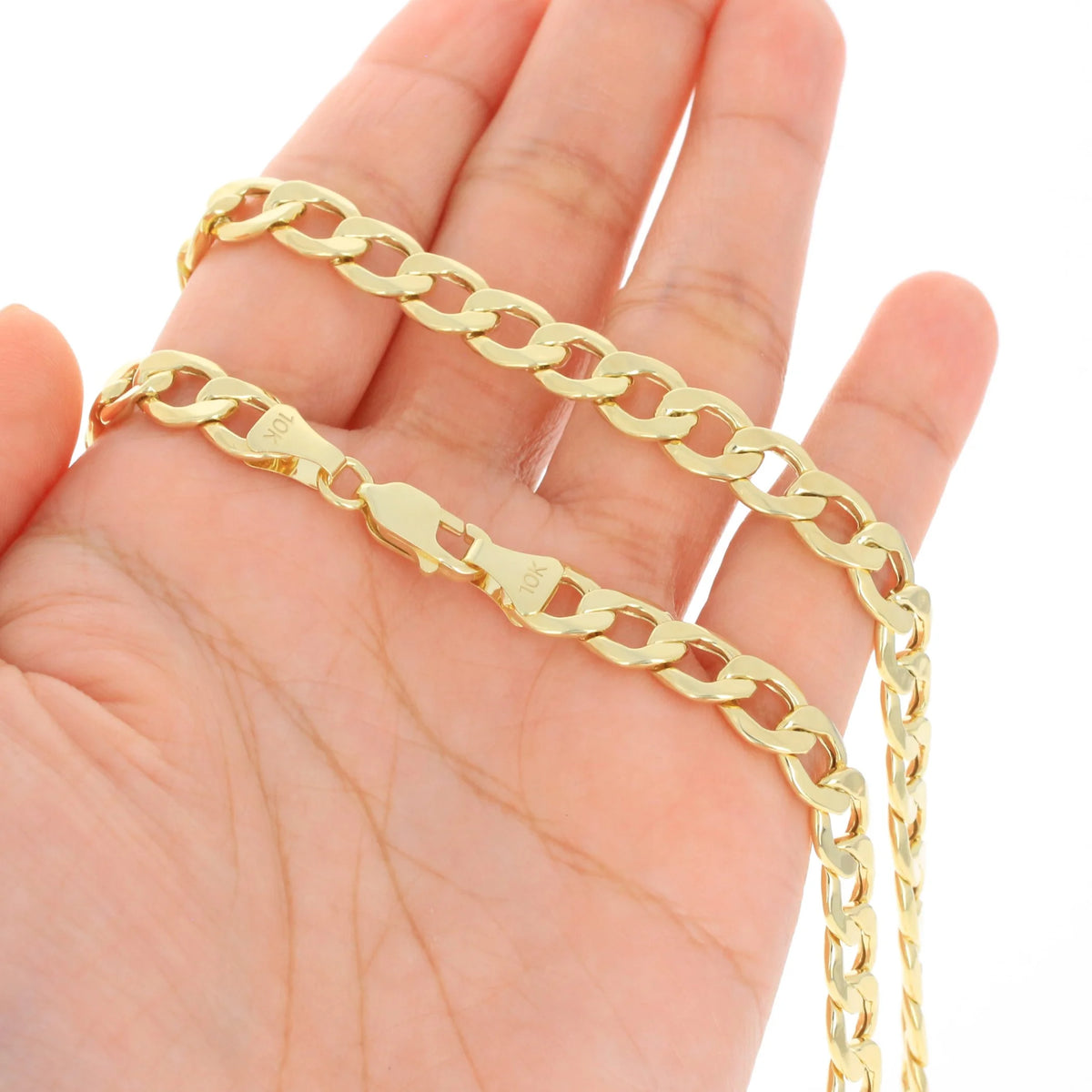 10k Yellow Gold 8mm Cuban Link Chain Bracelet X6676