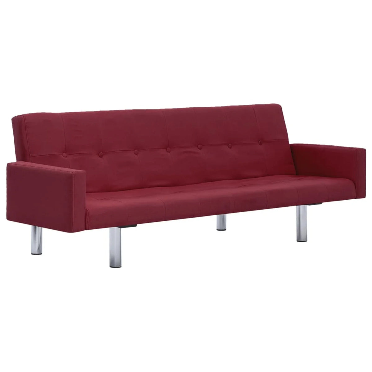 Red Fabric Sofa Bed with Armrest J40596
