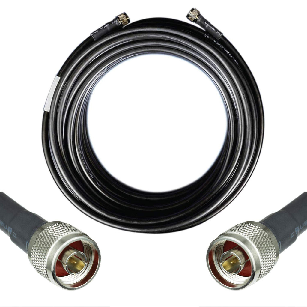 100ft Ultra Low Loss Coaxial Cable 50ohm N Male to N Male Black L216672