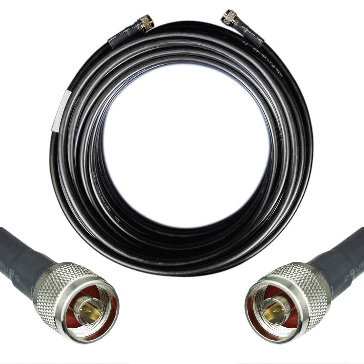 100ft Ultra Low Loss Coaxial Cable 50ohm N Male to N Male Black L216672