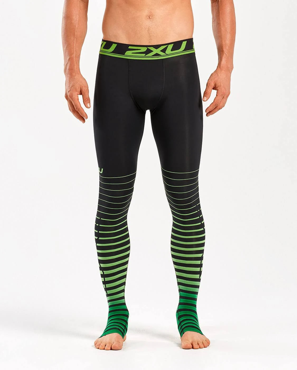 Black-Green XXL Compression Tights Y97457