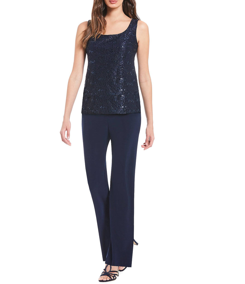 3-Piece Sequin Lace Duster Pant Set P549