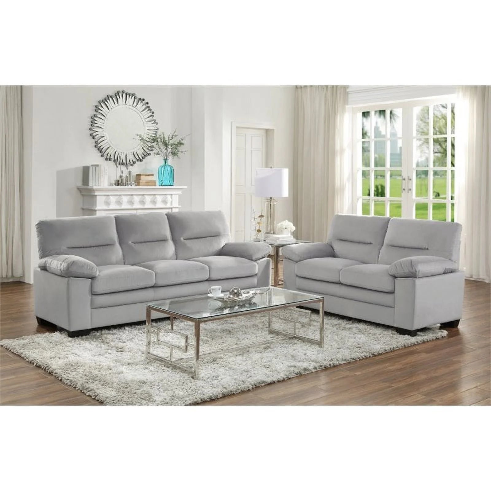 Textured Gray Sofa Z34815