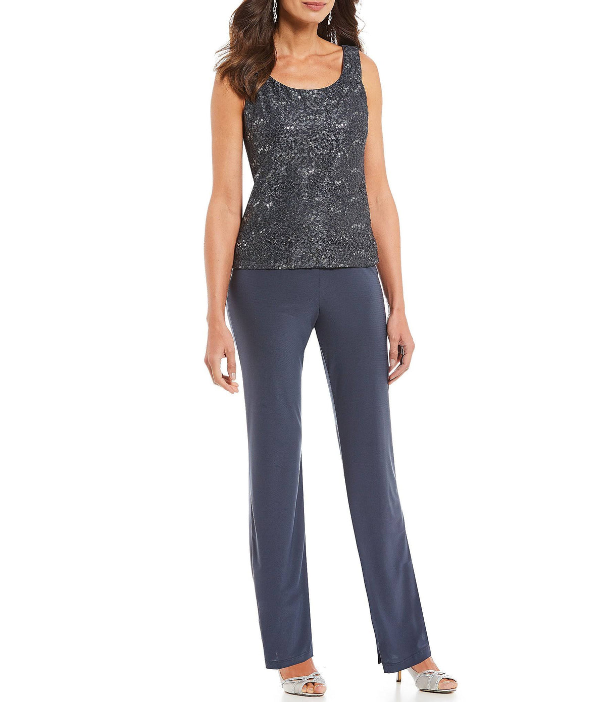 3-Piece Sequin Lace Duster Pant Set P549