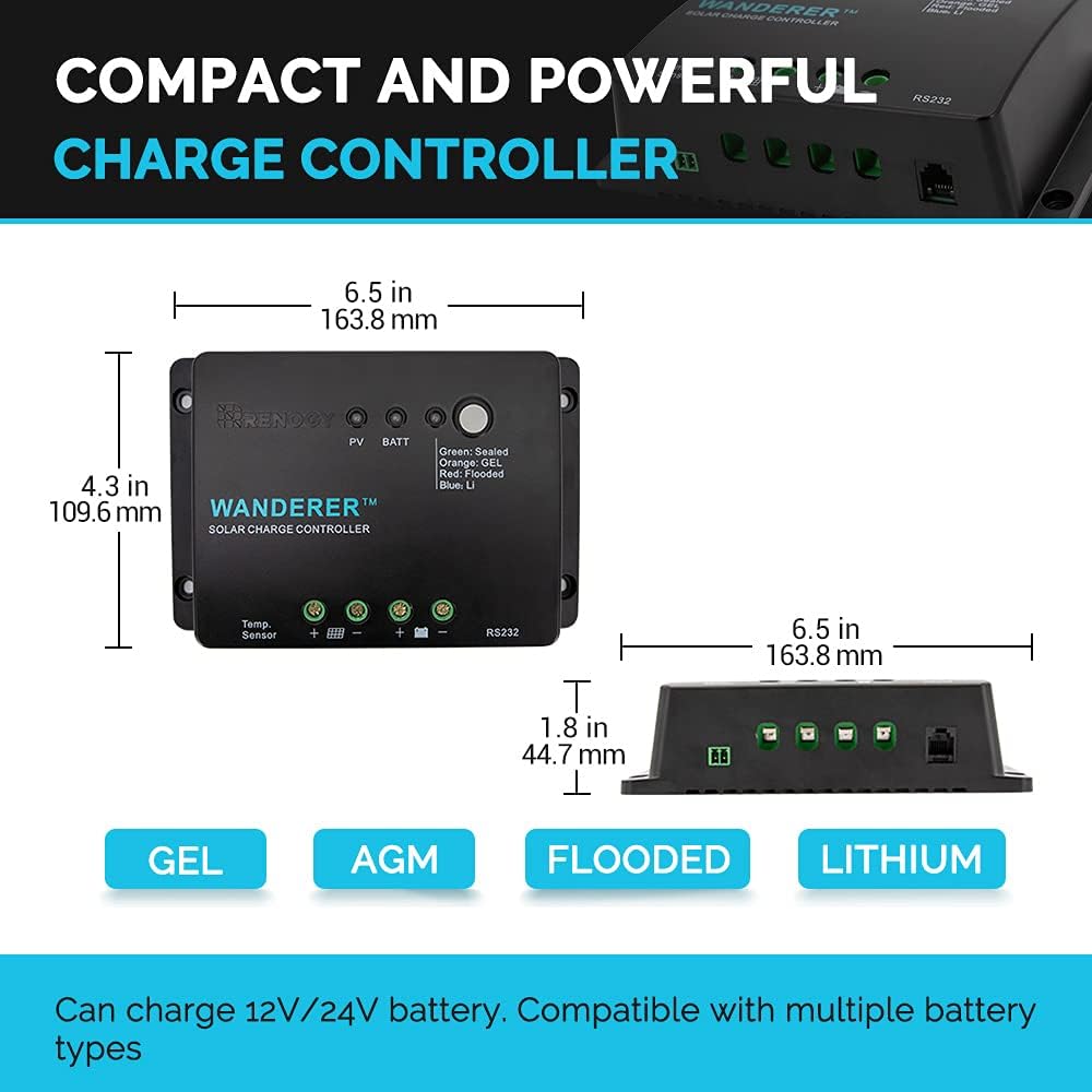 400 Watt 12 Volt Monocrystalline Solar Starter Kit with Wanderer I86597
