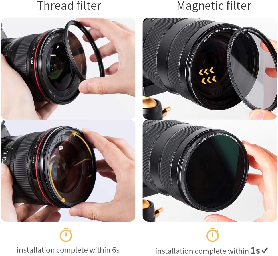 77mm Magnetic Lens Filter Kit with MCUV CPL ND1000 Magnetic Adapter Ring V2634