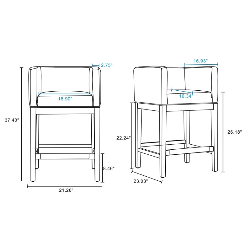 Camel and Dark Walnut Beech Wood Counter Height Bar Stool X273629