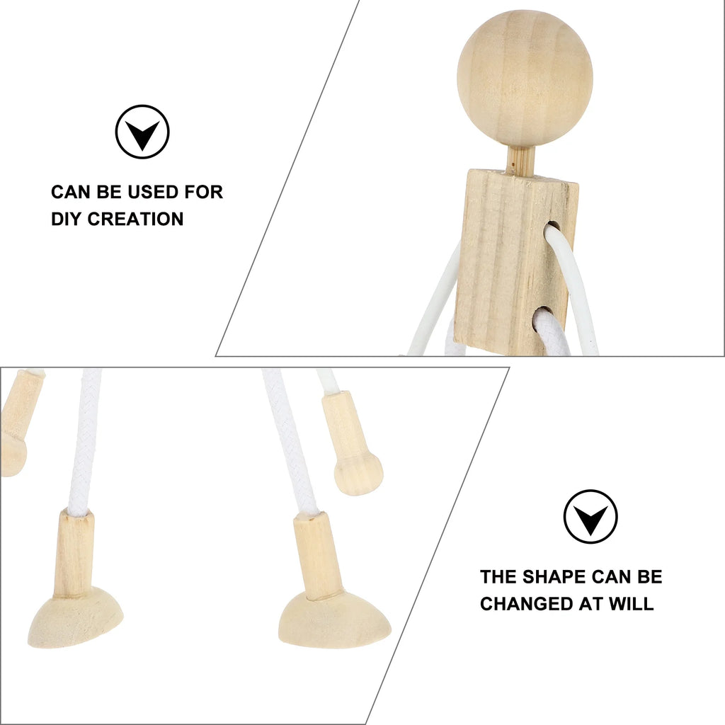 5pcs Unfinished Wooden Dolls for Arts and Crafts G85959