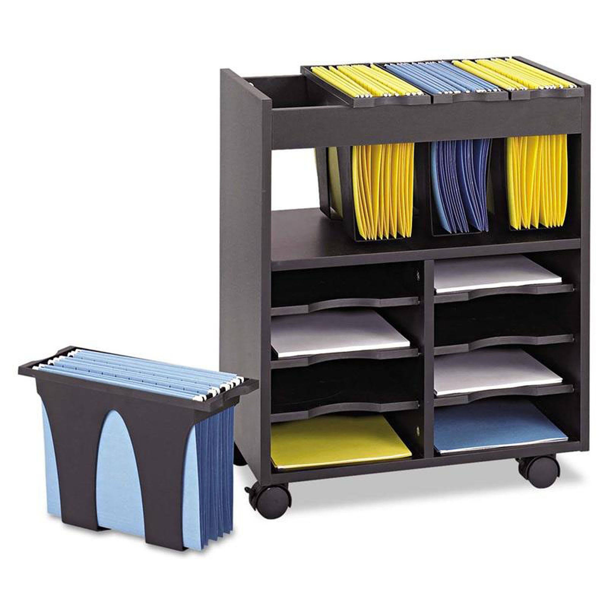Black Mobile File Cart K9750