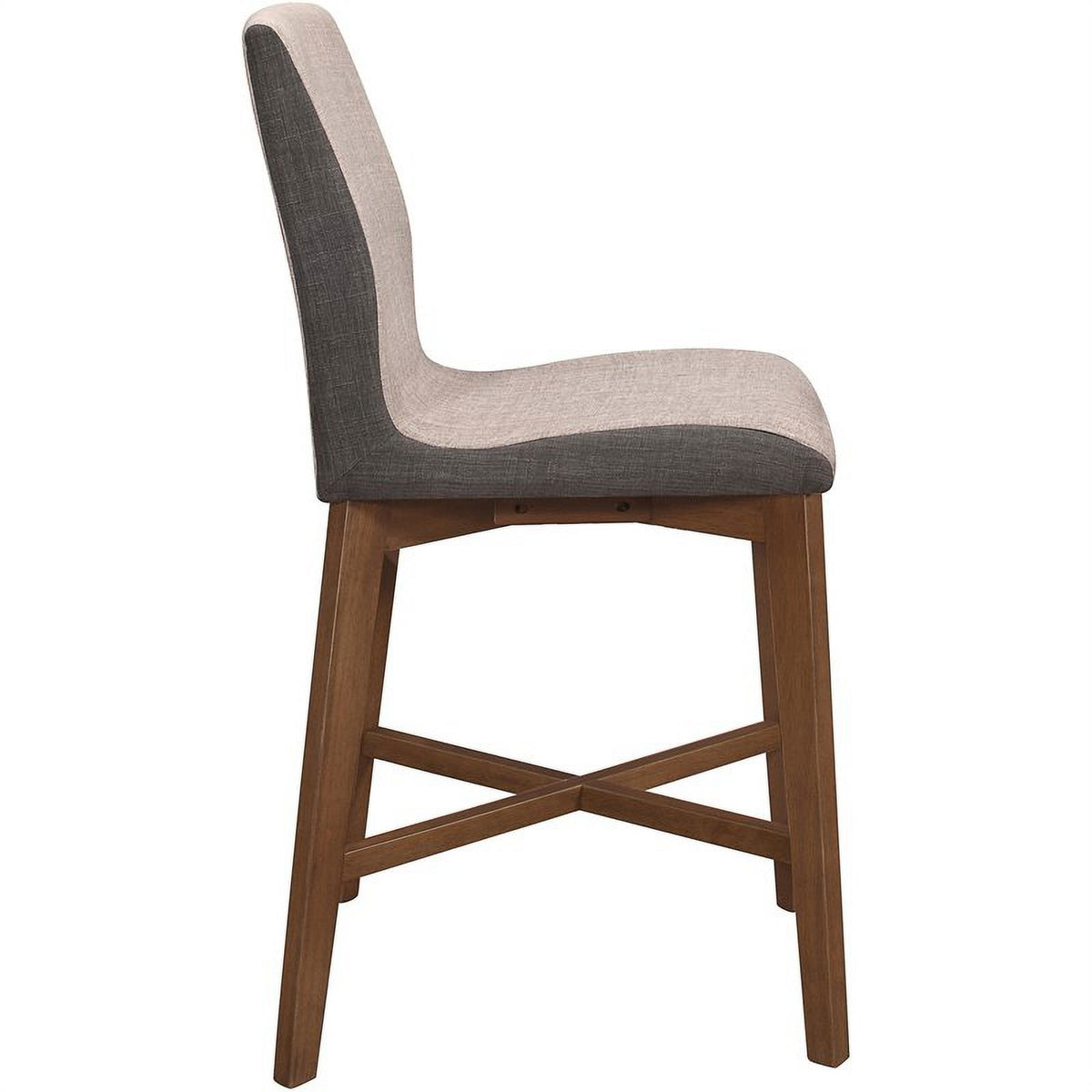 Upholstered Counter Height Stool in Gray-Walnut L436