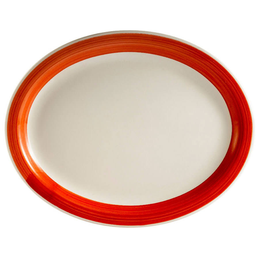 Red Narrow Rim Platter - 12/Case M398