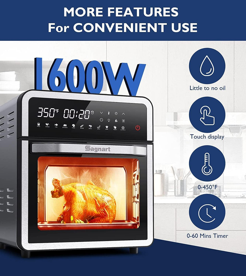 14-in-1 Stainless Steel Air Fryer Toaster Oven with Rotisserie Dehydrator H2800