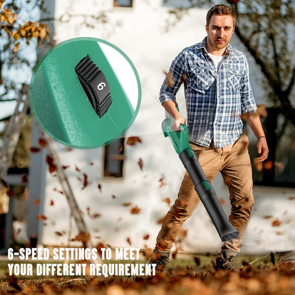 21V Cordless Handheld Leaf Blower with 4.0Ah Battery S695389