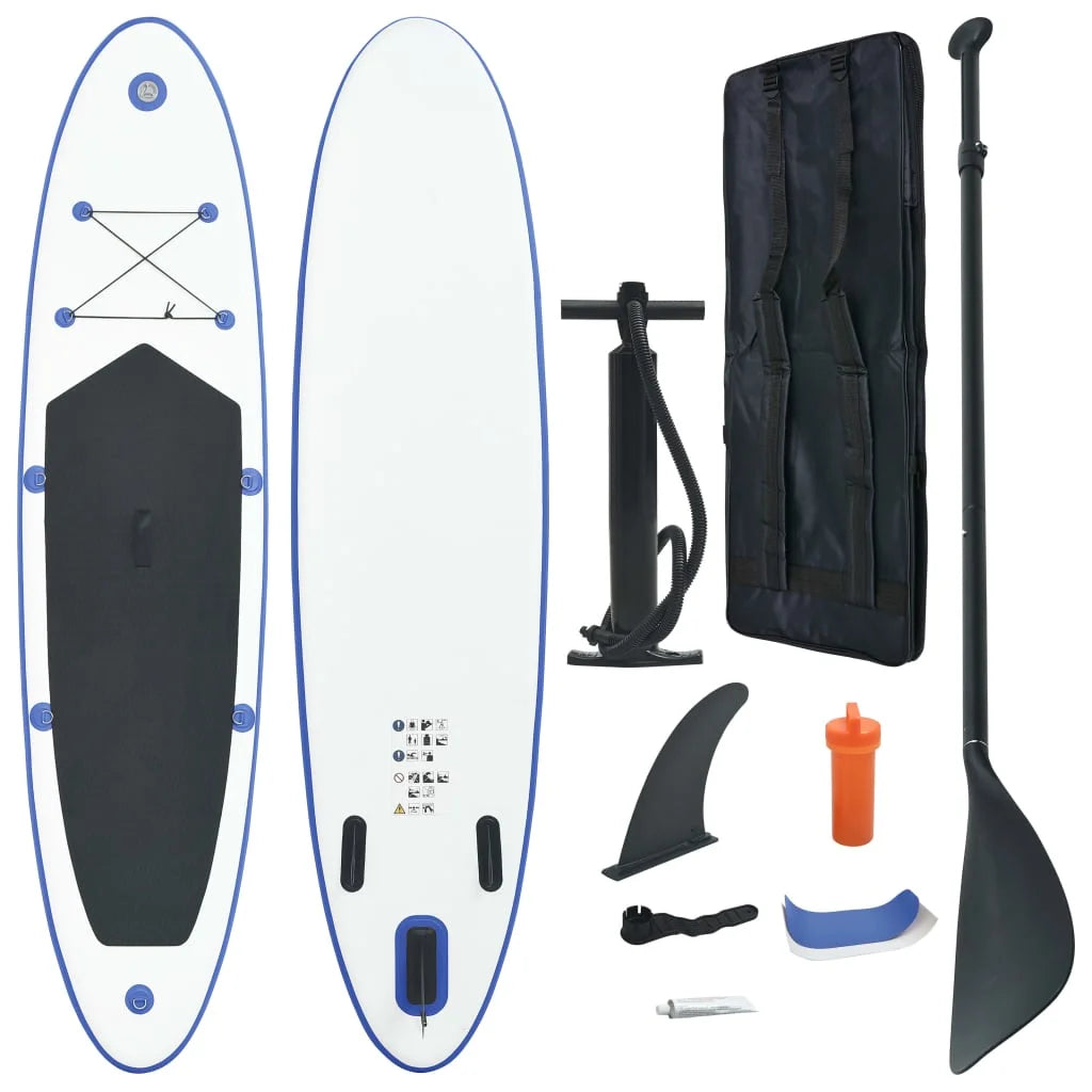 Blue and White Inflatable Paddleboard Set Y32152