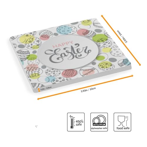 4 Packs Ceramic Stone Coasters with Cork Base Z906589