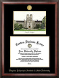 Gold Embossed Diploma Frame with Campus Images Lithograph N6863