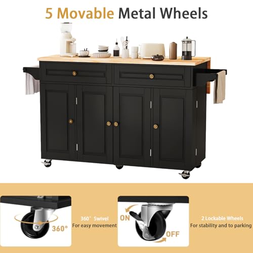 White Movable Kitchen Island with Drop Leaf and Power Outlet M6441