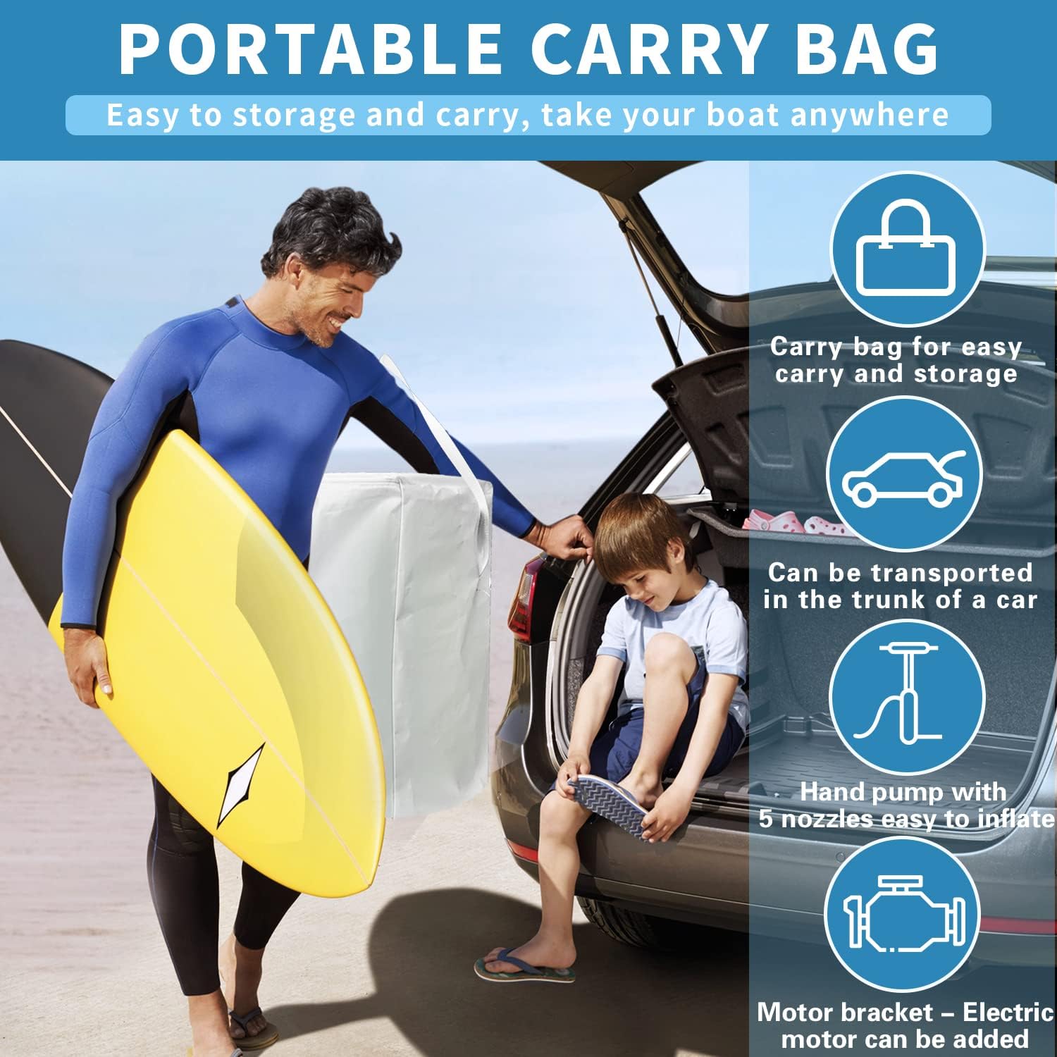 10ft Inflatable Boat with Oars Air Pump L3893