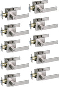 Pack of 6 Satin Nickel Heavy Duty Lever Door Lock Handle J551354