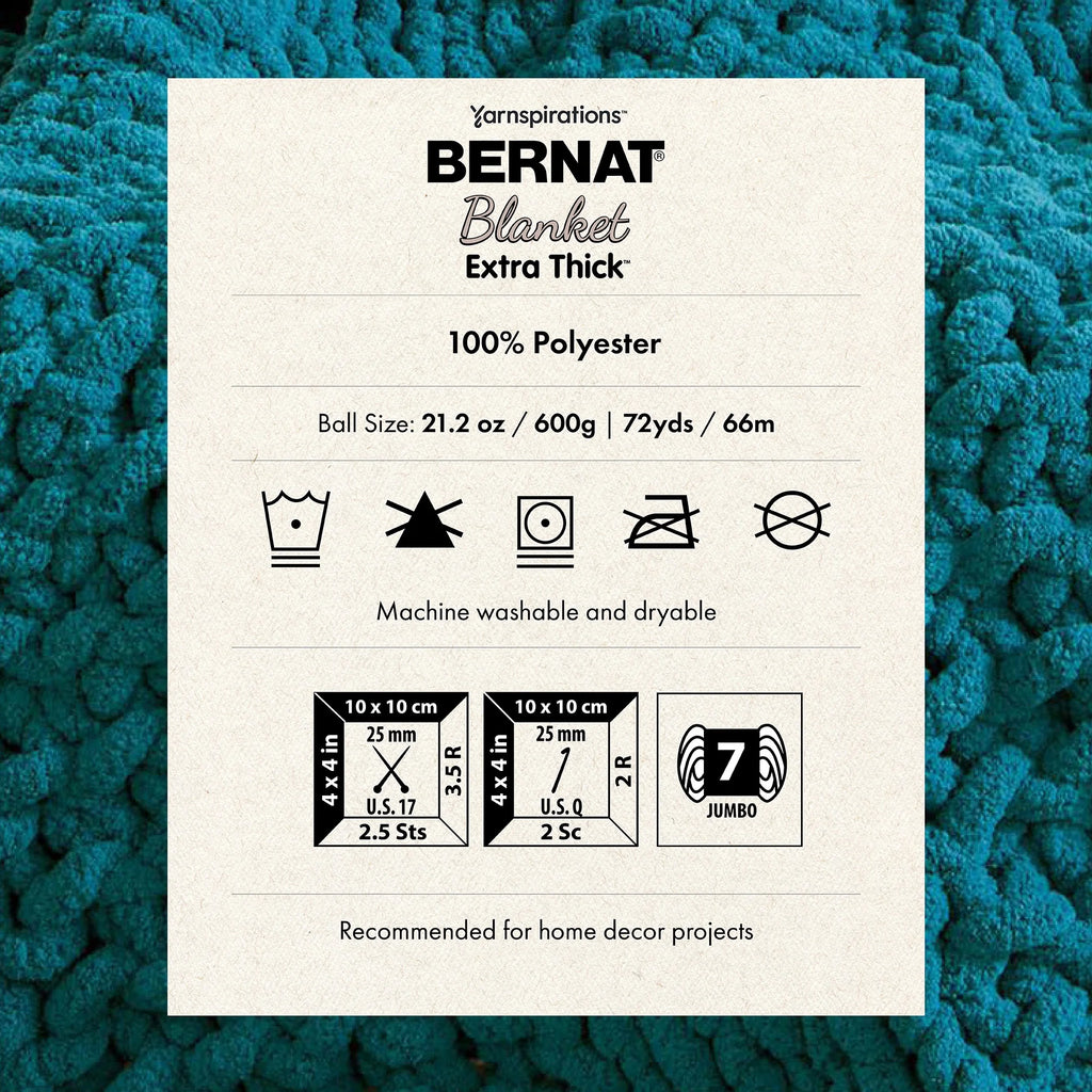 Bernat Blanket Extra Thick Jumbo Polyester Yarn, Clay, 21.2oz, 72 Yards (2 Pack) S818