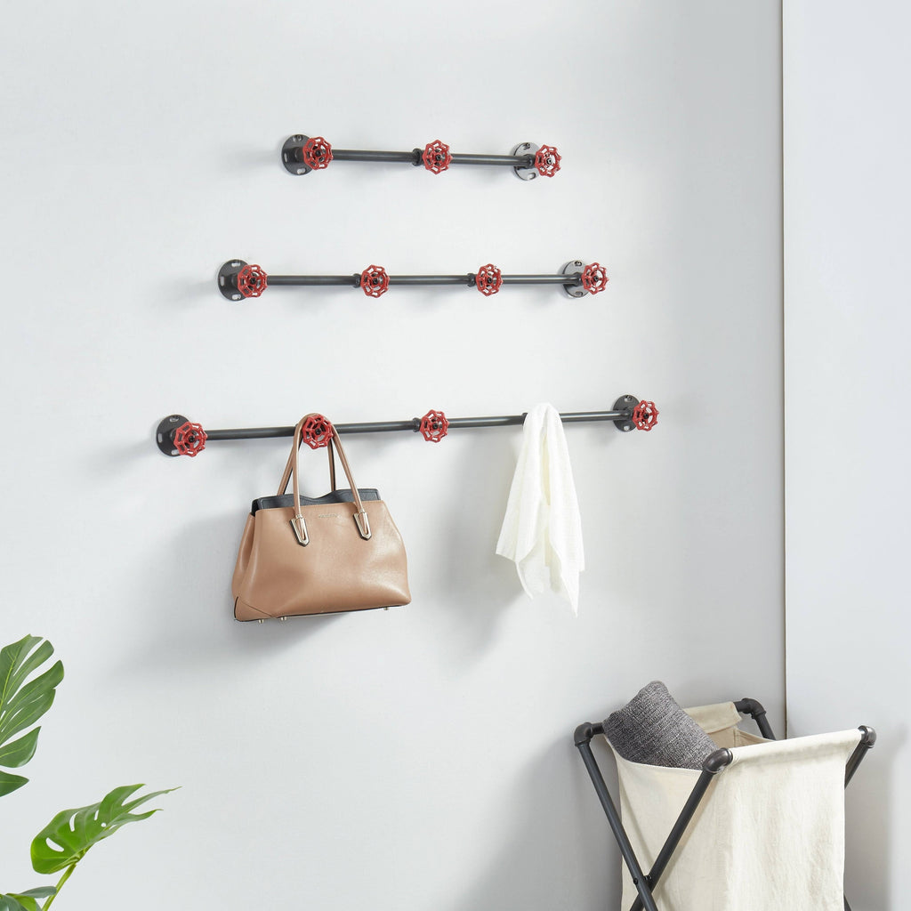 Sand Black Industrial Wall Coat Rack H235