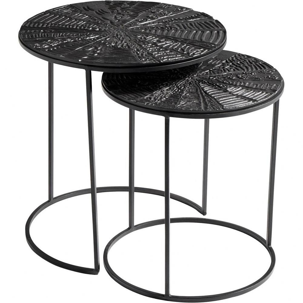 Nesting Table Set of 2 Bronze Black Finish U98857