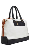 Cream/Black Crosstown Carryall Travel Tote A8535