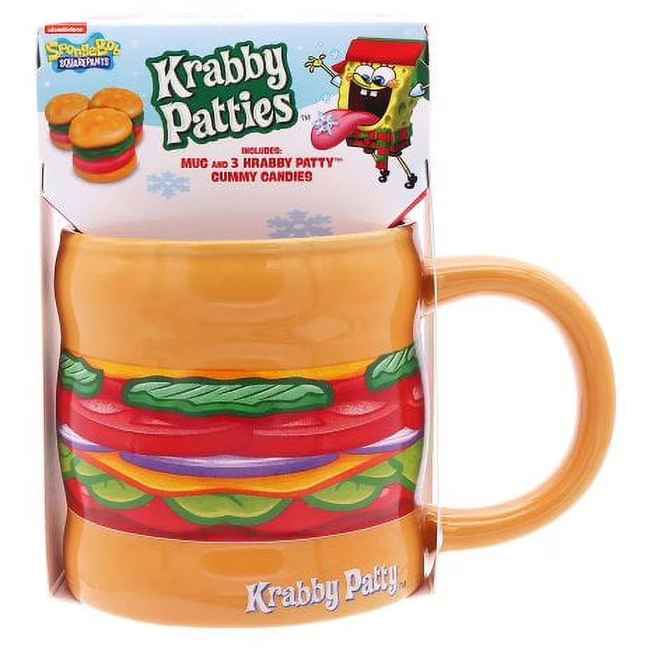 Krabby Patties Mug with 3 Gummy Candies N36379