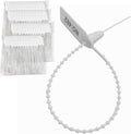 Plastic Security Seals Tamper Tags Disposable Numbered 9.84" Length White Pack of 500 K604