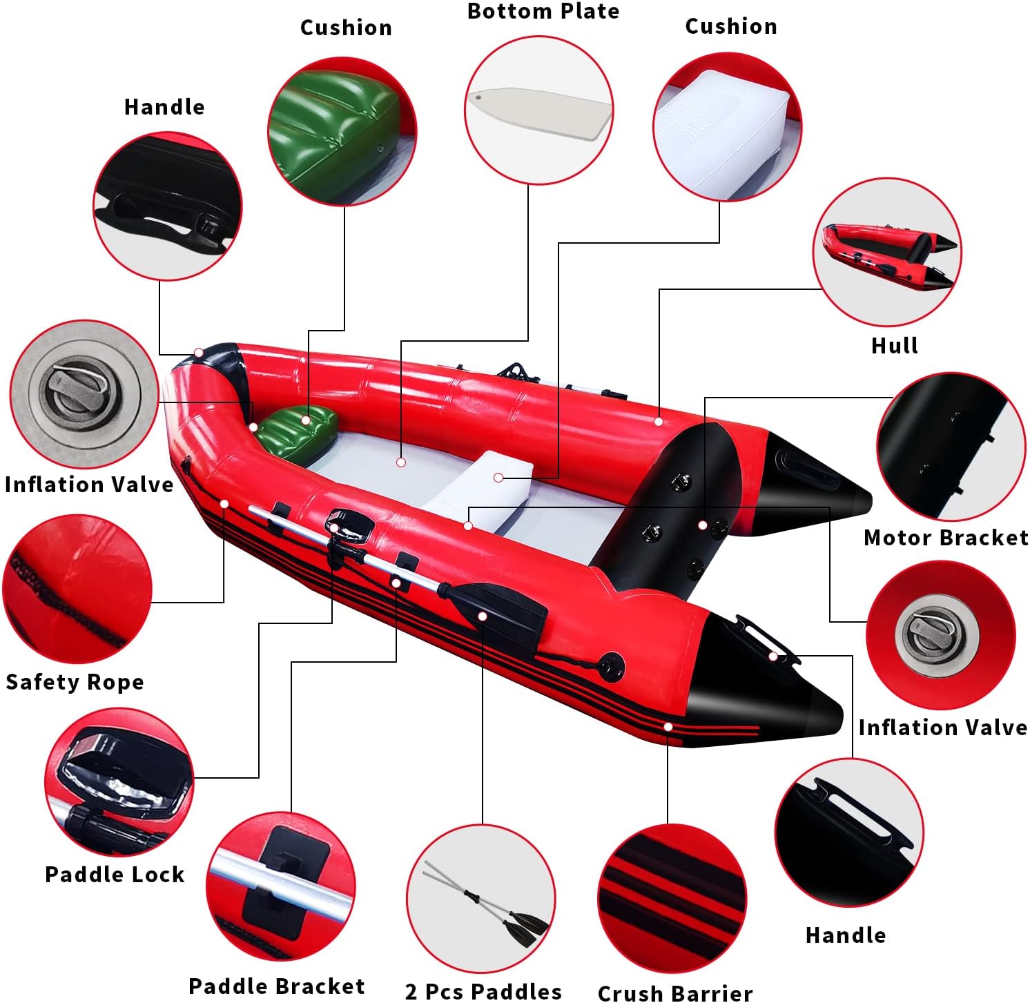 10ft Inflatable Boat with Oars Air Pump L3893